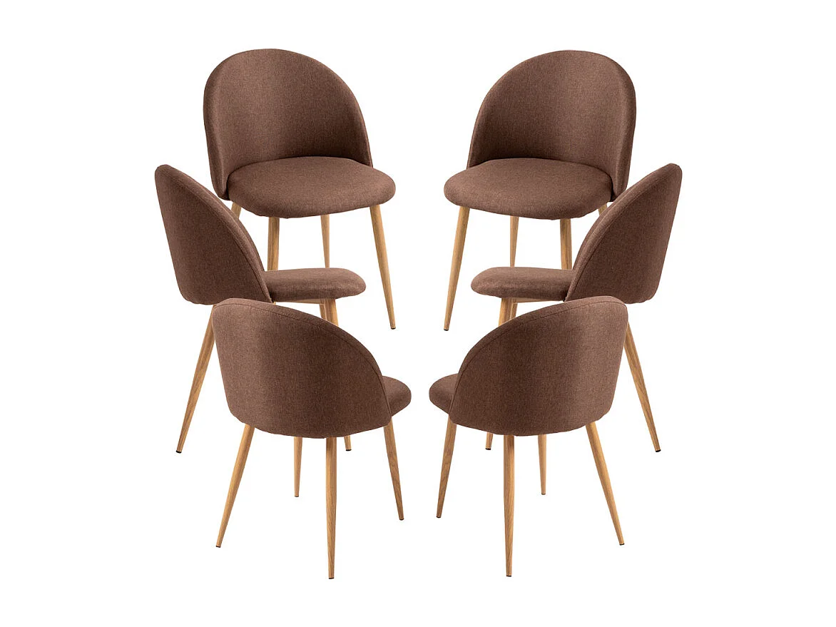 Packs Sillas Comedor - Pack 6 Sillas Vint Tela - Marrón