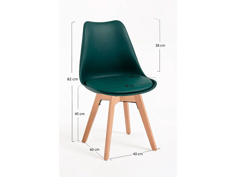 Packs Sillas Comedor - Pack 4 Sillas Synk Basic - Verde oscuro