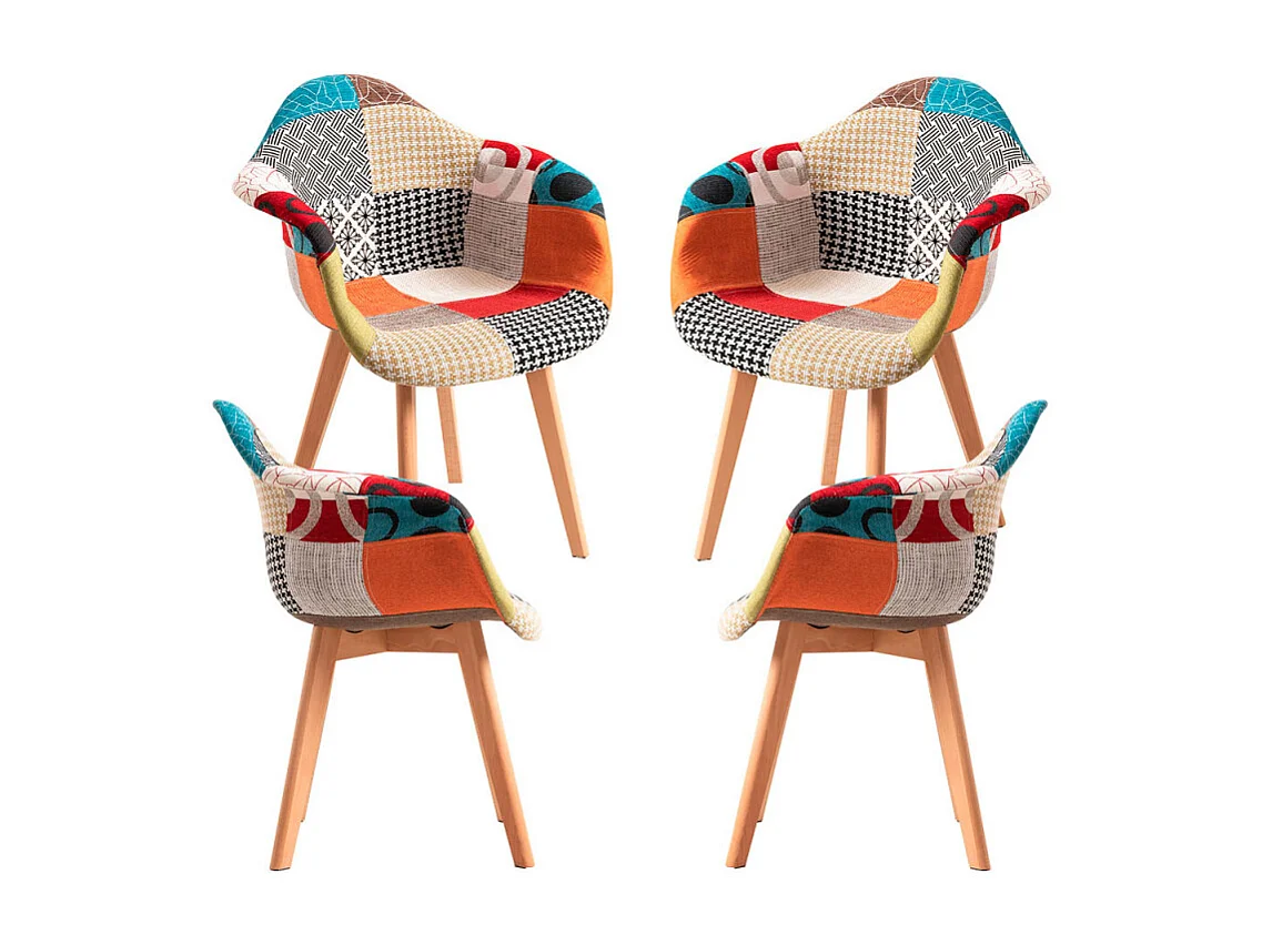 Packs Sillas Comedor - Pack 4 Sillas Belu Patchwork - Patchwork colores