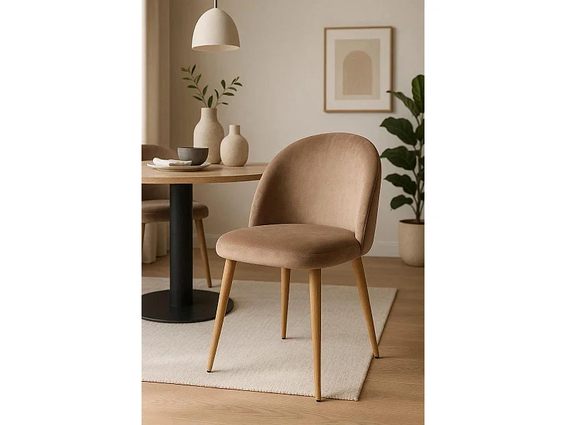 Sillas Comedor - Silla Vint Terciopelo - Champán