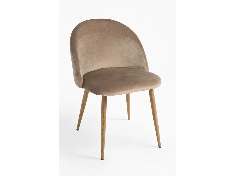 Sillas Comedor - Silla Vint Terciopelo - Champán