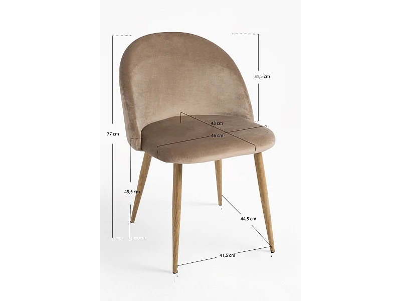 Sillas Comedor - Silla Vint Terciopelo - Champán