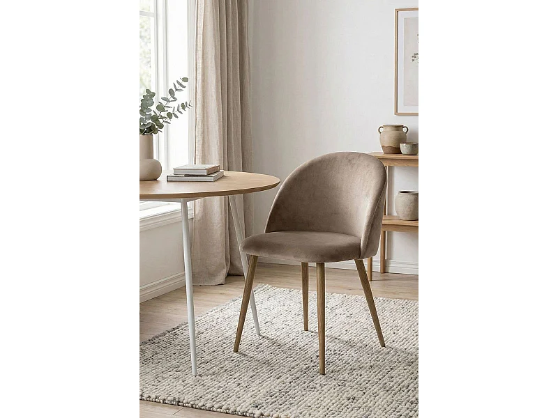 Sillas Comedor - Silla Vint Terciopelo - Champán