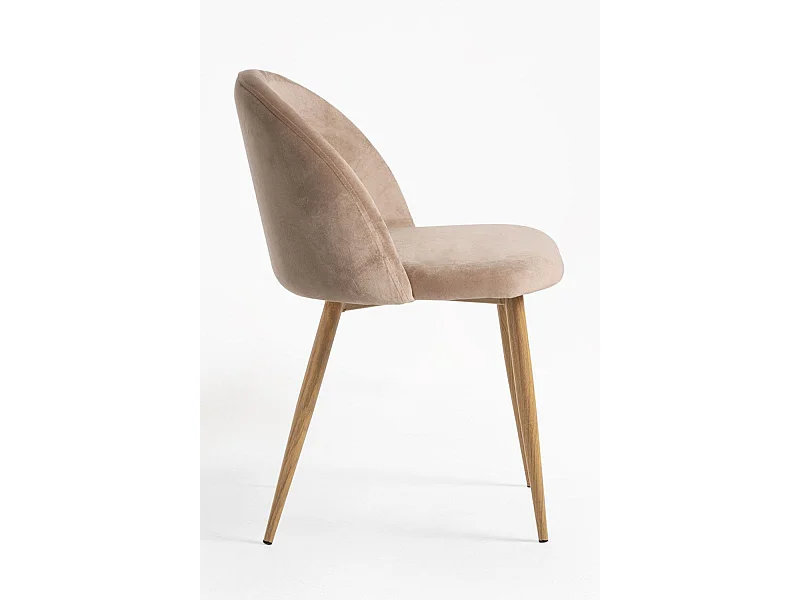 Sillas Comedor - Silla Vint Terciopelo - Champán