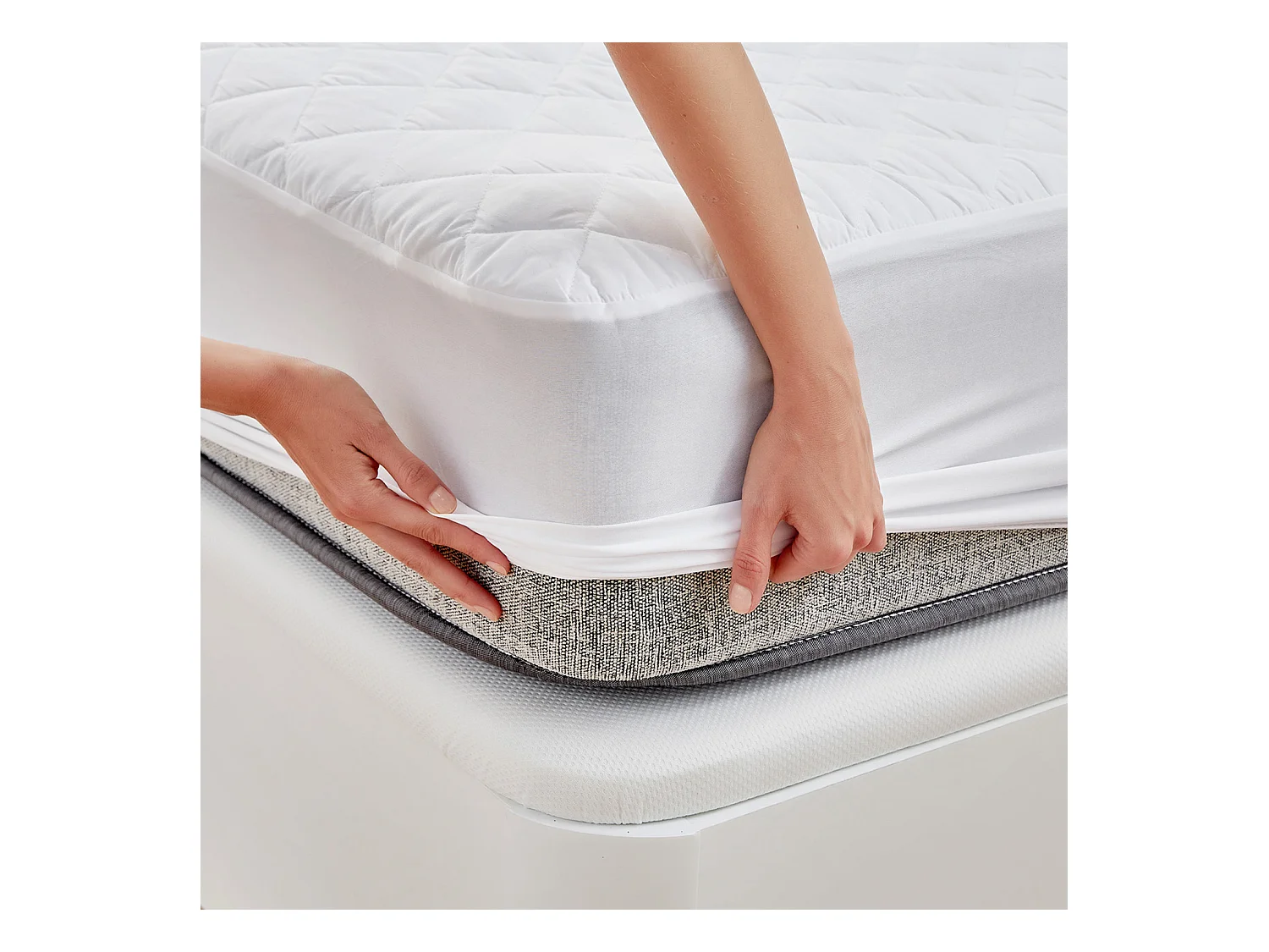 Protège-matelas antiallergique avec rembourrage en microfibre