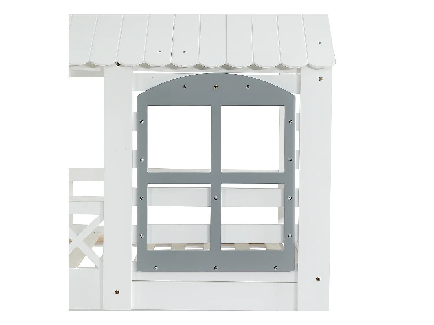 Lit superposé 90x200cm en bois - avec escalier de rangement - Blanc