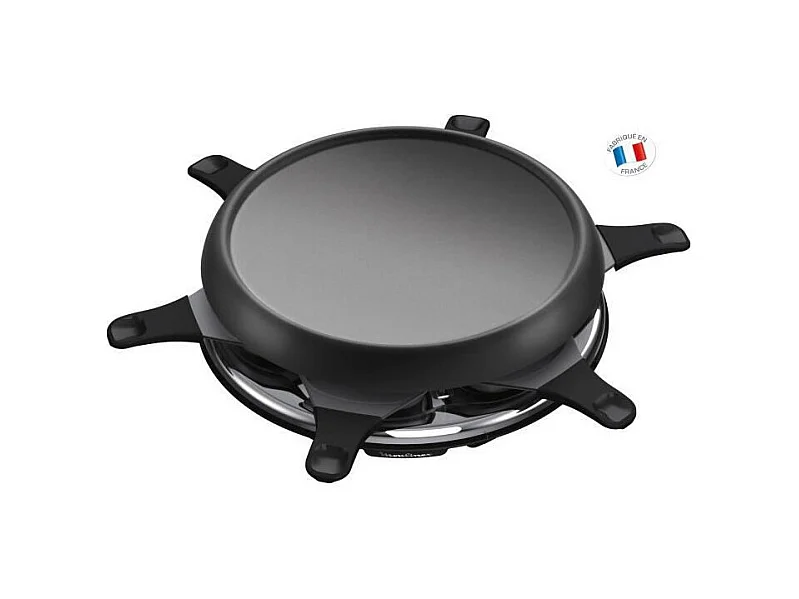 MOULINEX RE151812  Appareil a raclette multifonctions  plancha et crepes 6 Personnes Noir