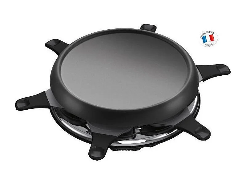 MOULINEX RE151812  Appareil a raclette multifonctions  plancha et crepes 6 Personnes Noir