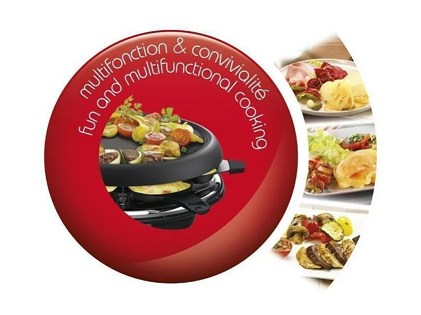 MOULINEX RE151812  Appareil a raclette multifonctions  plancha et crepes 6 Personnes Noir