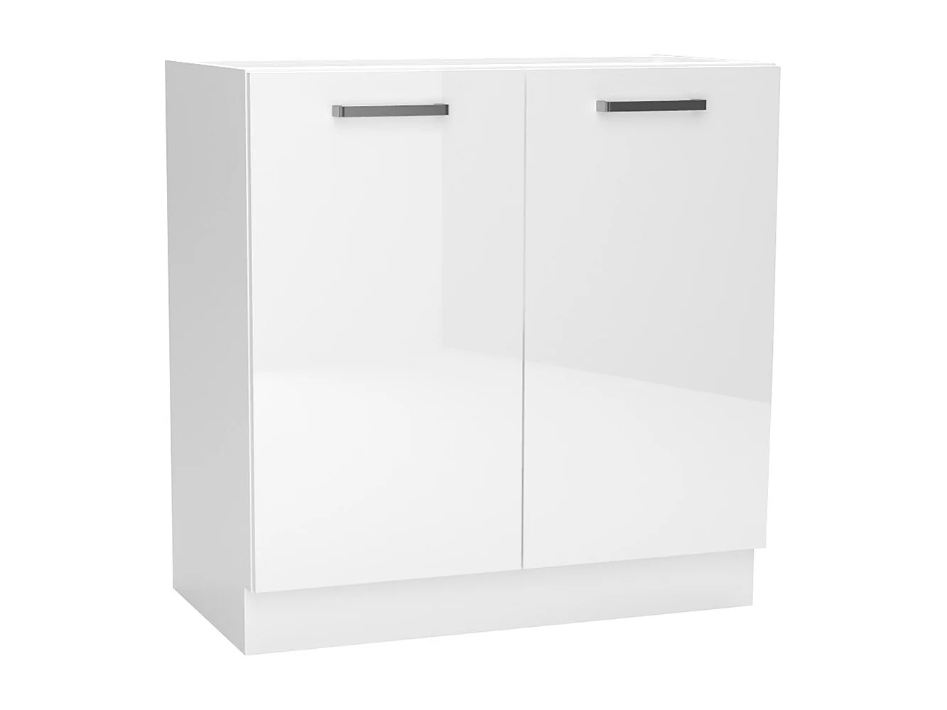 Meuble bas de cuisine avec 2 portes coloris blanc - longueur 80 x profondeur 44,60 x hauteur 82 cm