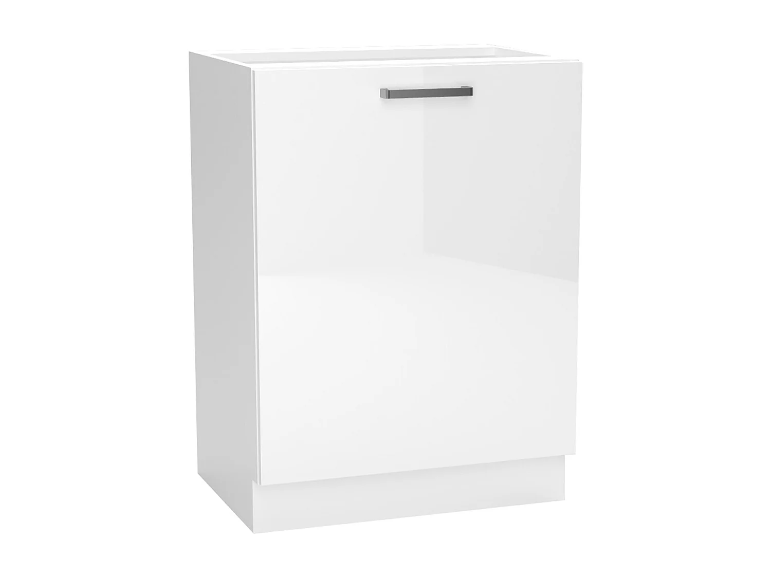Meuble bas de cuisine avec 1 porte blanc - longueur 60 x profondeur 44,60 x hauteur 82 cm
