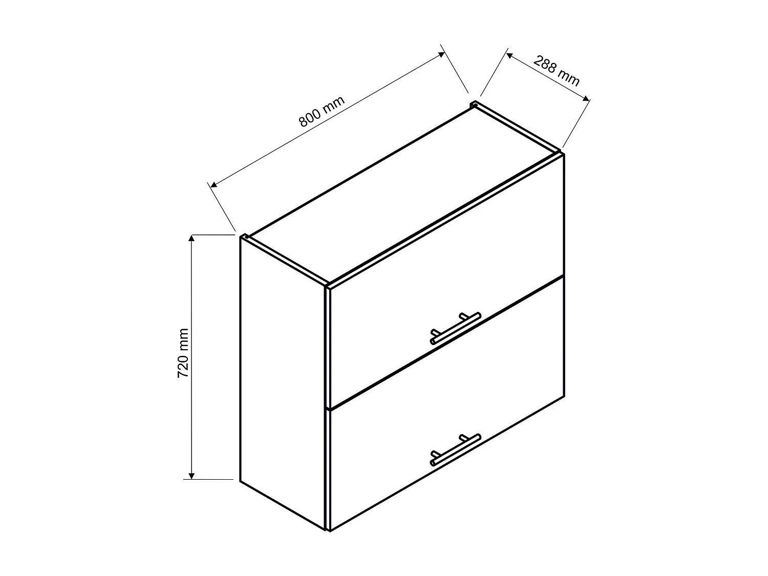 Meuble haut de cuisine avec 2 tiroirs coloris blanc-  longueur 80 x profondeur 28 x hauteur 72 cm