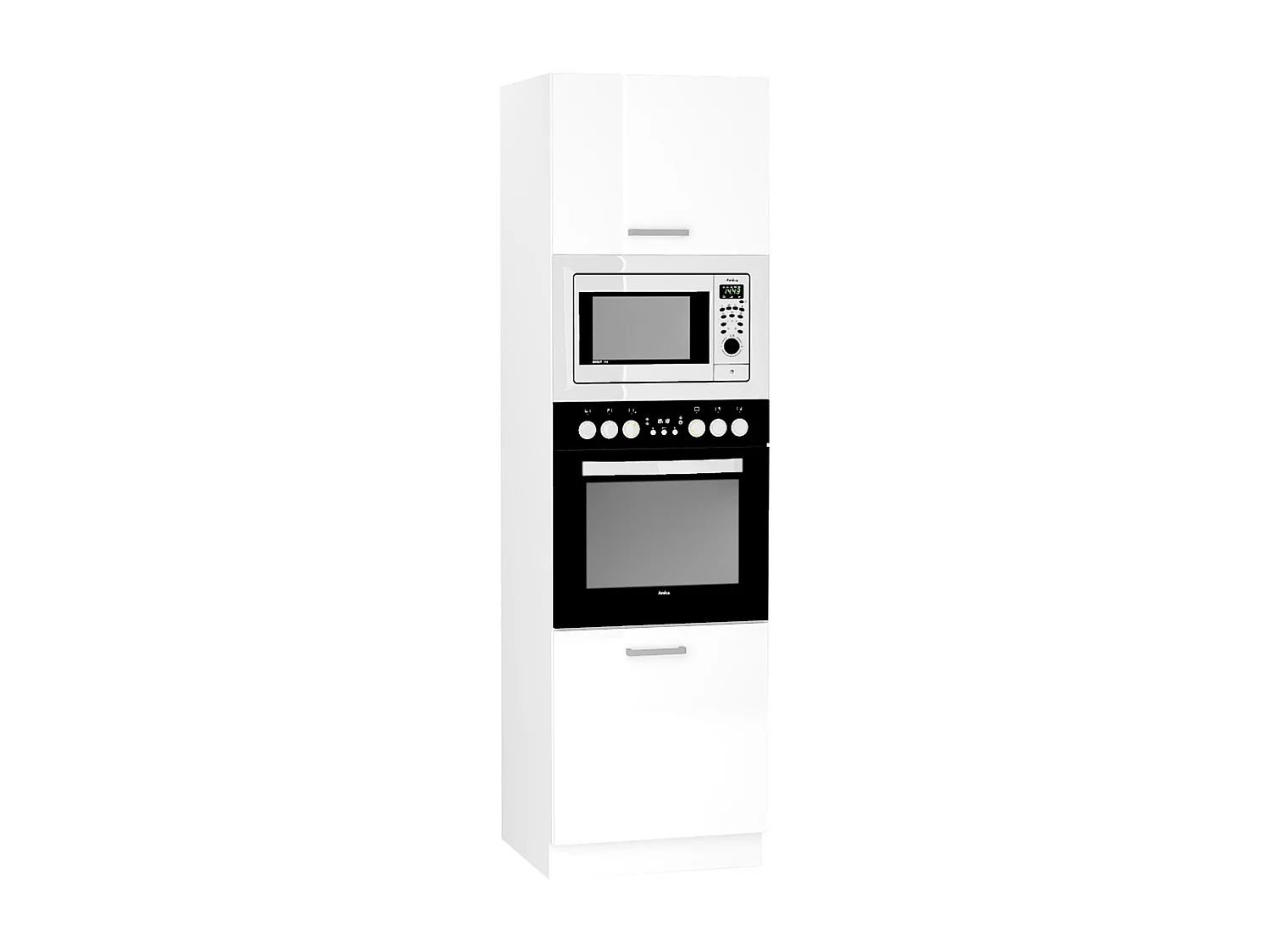 Meuble bas de cuisine pour four avec 2 portes blanc- longueur 60 x profondeur 56 x hauteur 213 cm