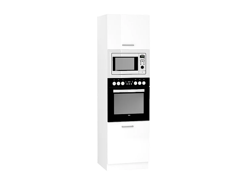Meuble bas de cuisine pour four avec 2 portes blanc- longueur 60 x profondeur 56 x hauteur 213 cm