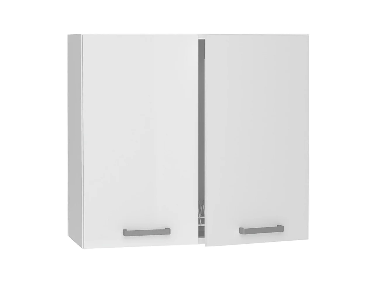 Meuble haut de cuisine avec 2 portes coloris blanc-  longueur 80 x profondeur 28 x hauteur 72 cm