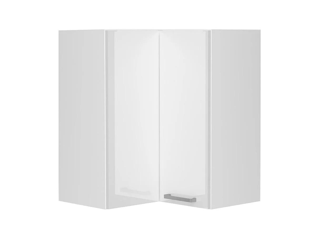 Meuble d'angle haut de cuisine avec 1 porte coloris blanc -  longueur 60 x profondeur 60 x hauteur 72 cm