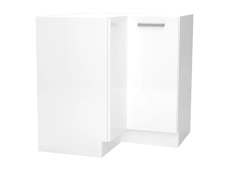 Meuble bas d'angle de cuisine coloris blanc  - longueur 78.6 x profondeur 78.6 x hauteur 82 cm