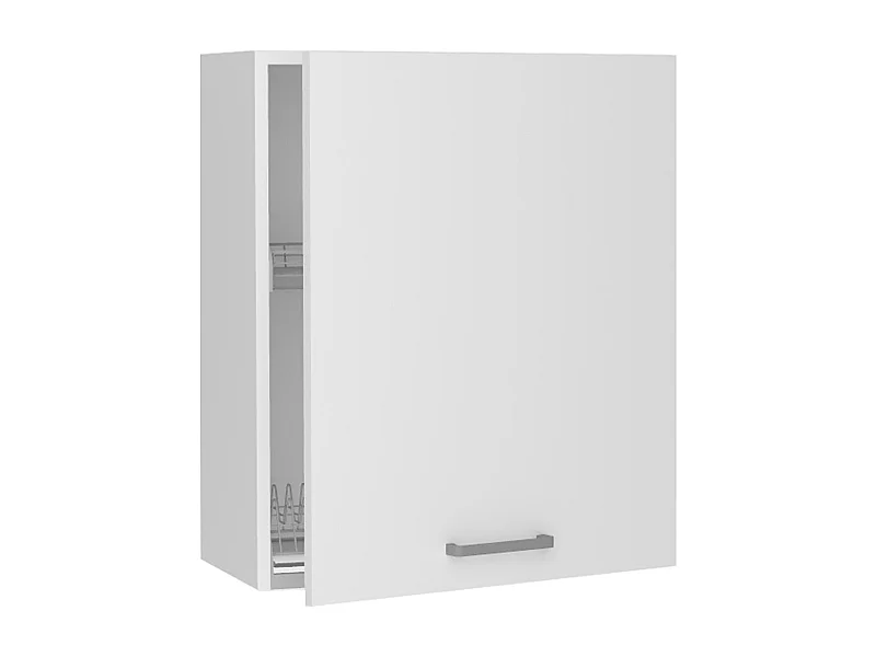 Meuble haut de cuisine coloris blanc avec 1 porte  -  longueur 60 x profondeur 28 x hauteur 72 cm
