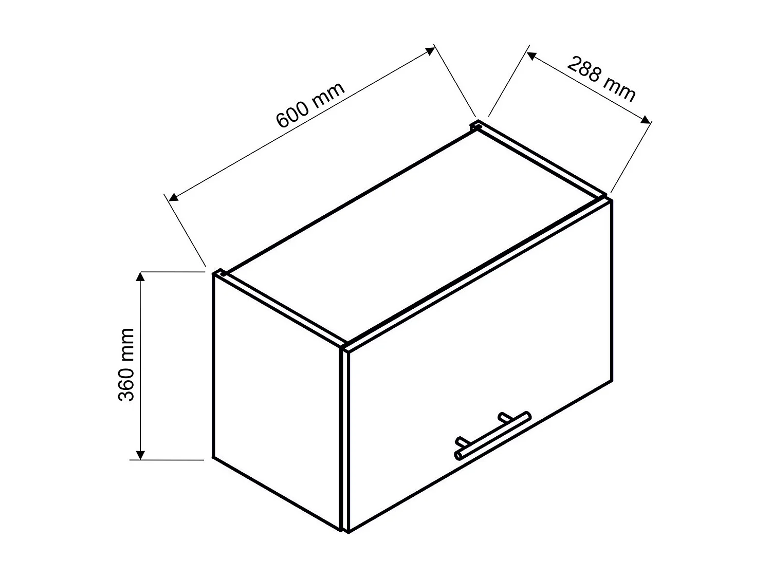 Meuble haut de cuisine coloris blanc avec 1 porte - longueur 60 x profondeur 28 x hauteur 36 cm