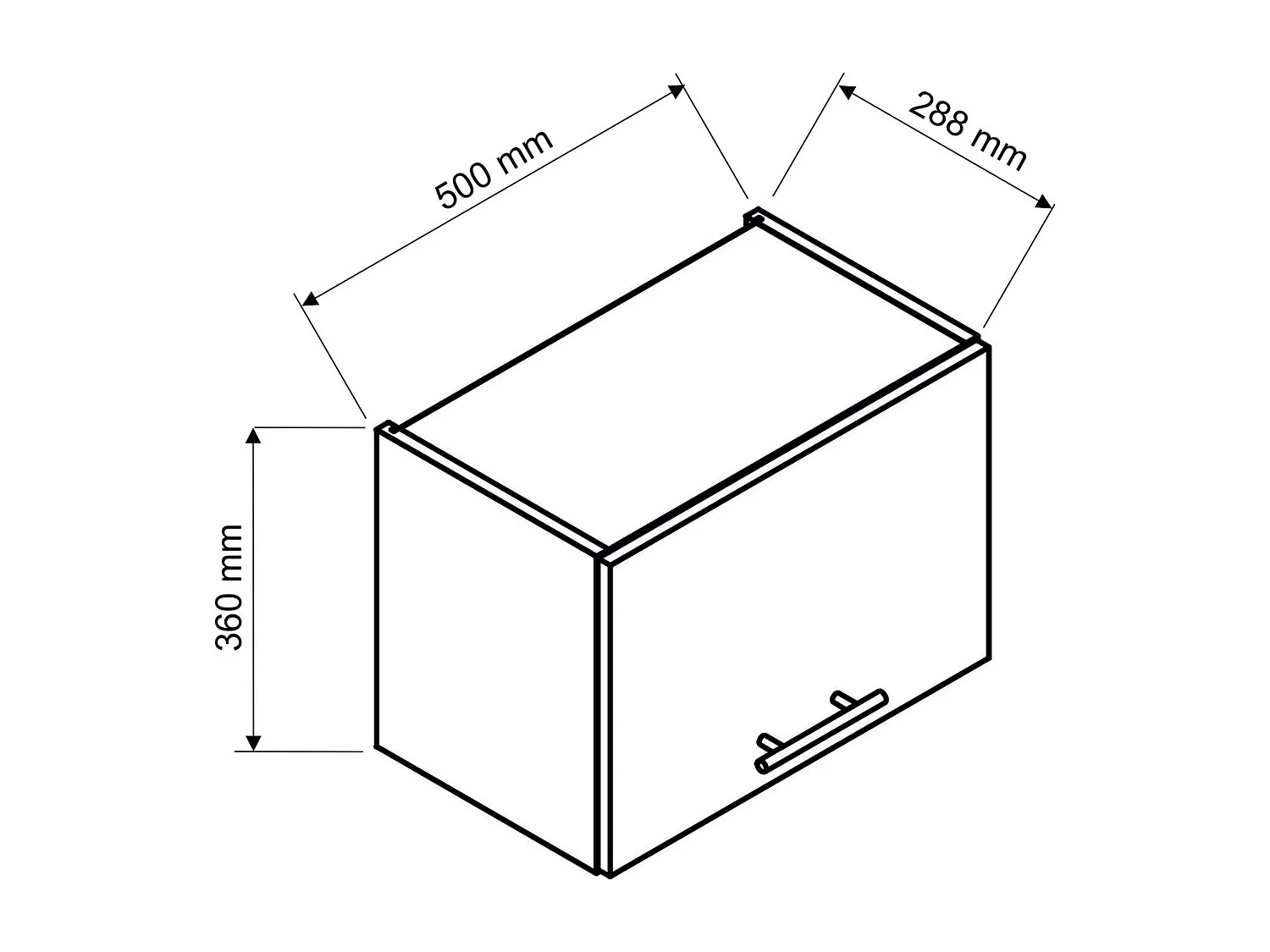 Meuble haut de cuisine coloris blanc avec 1 porte -  longueur 50 x profondeur 28 x hauteur 36 cm