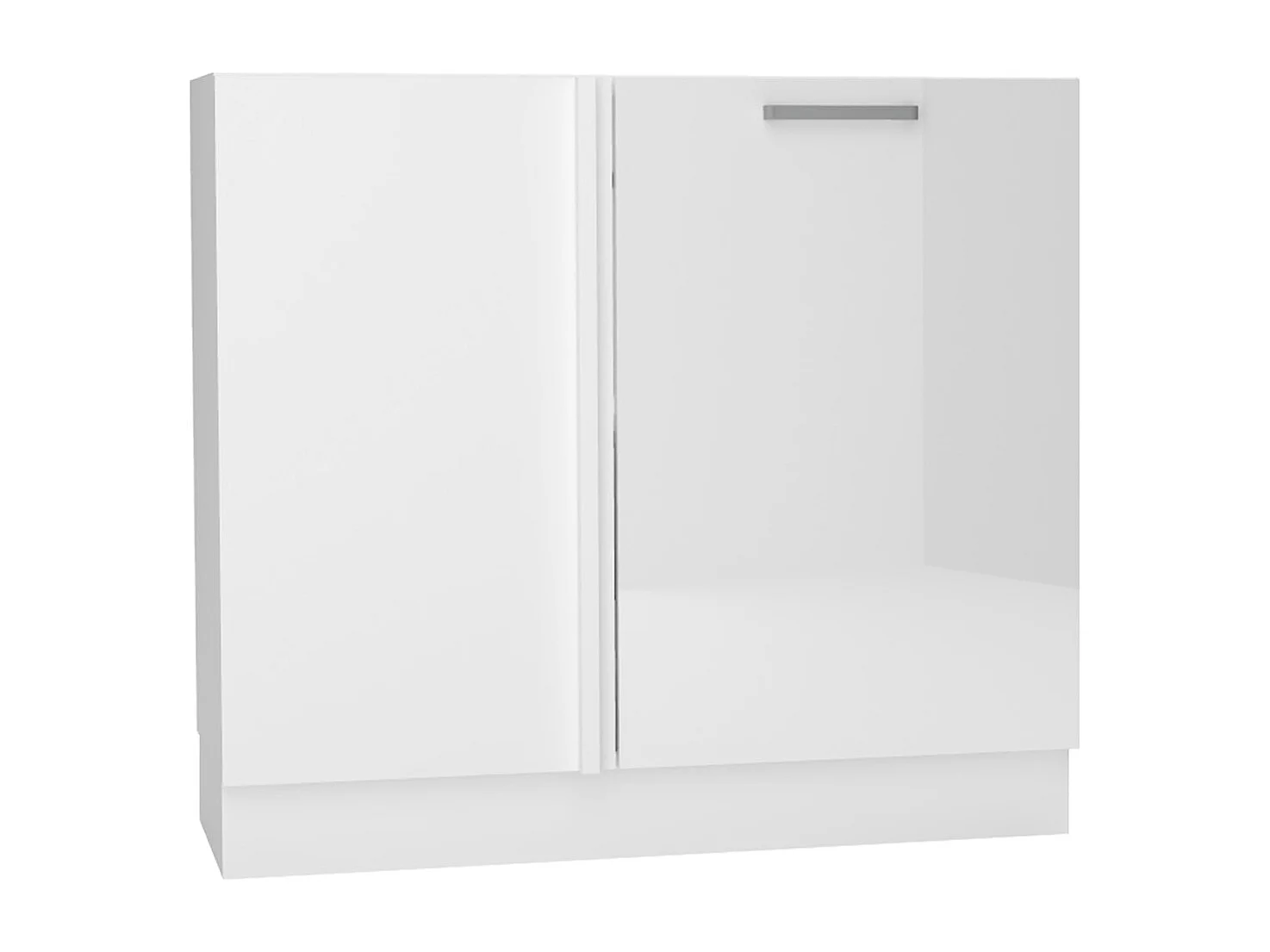 Meuble bas d'angle de cuisine avec 1 porte coloris blanc - longueur 90 x profondeur 90 x hauteur 82 cm