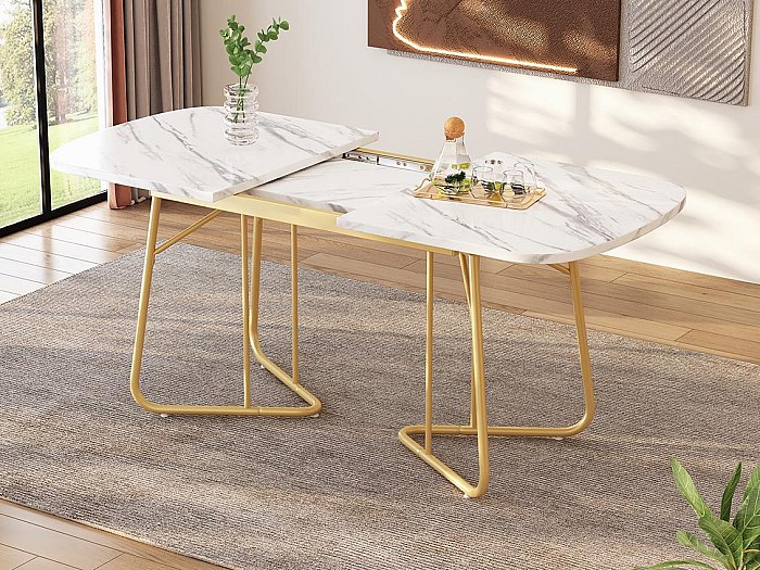 Tavolo da Pranzo Tondo 90 cm effetto marmo nero Base in Metallo nero per Cucina 4 Posti Beliani