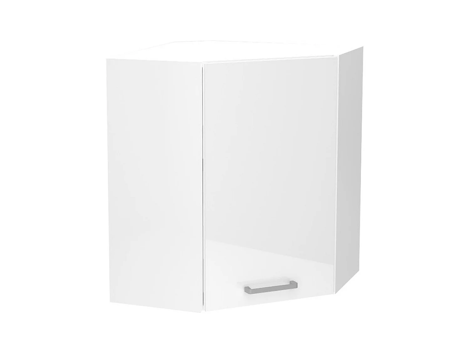 Meuble d'angle haut de cuisine coloris blanc avec 1 porte - longueur 60 x profondeur 60  x hauteur 72 cm