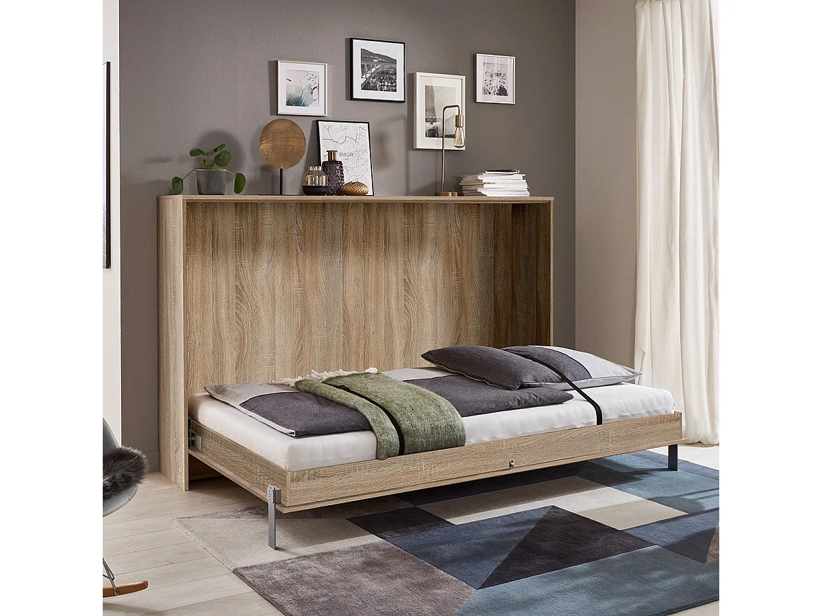 SCHRANKBETT Juist Eiche sägerau 212 / 147 / 134cm