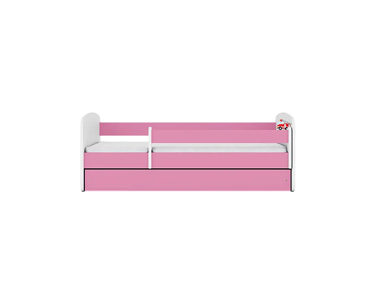 Lit babydreams rose pompiers sans tiroir avec matelas 160/80