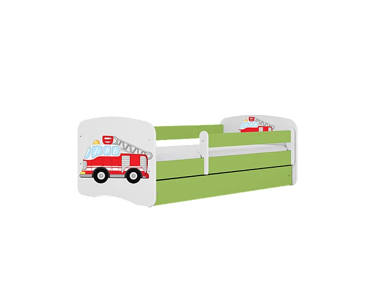 Lit babydreams pompiers vert sans tiroir avec matelas 180/80