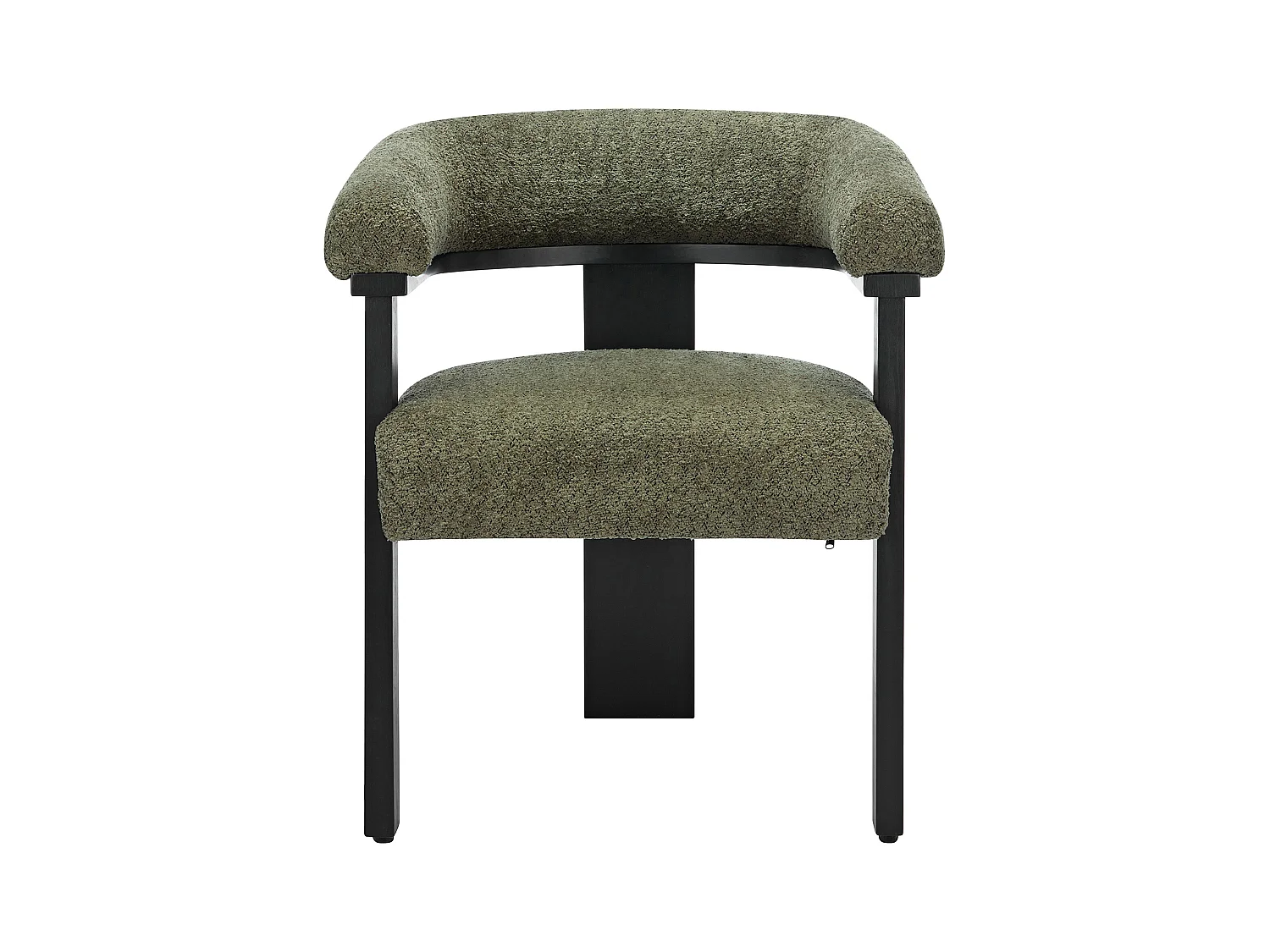 Conjunto de 6 sillas con reposabrazosen tejido bouclé y madera de hevea - Caqui y negro - LIVELIA de Pascal MORABITO