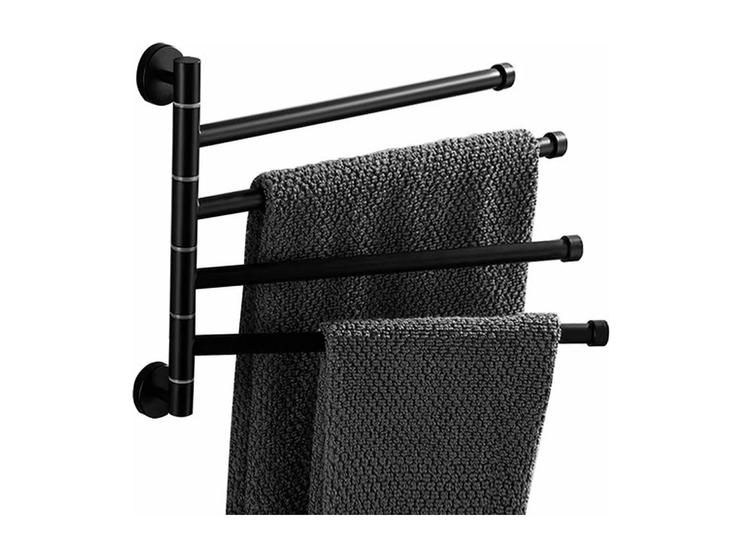 Porte-serviettes mral de salle de bain - noir 43 x 35 cm