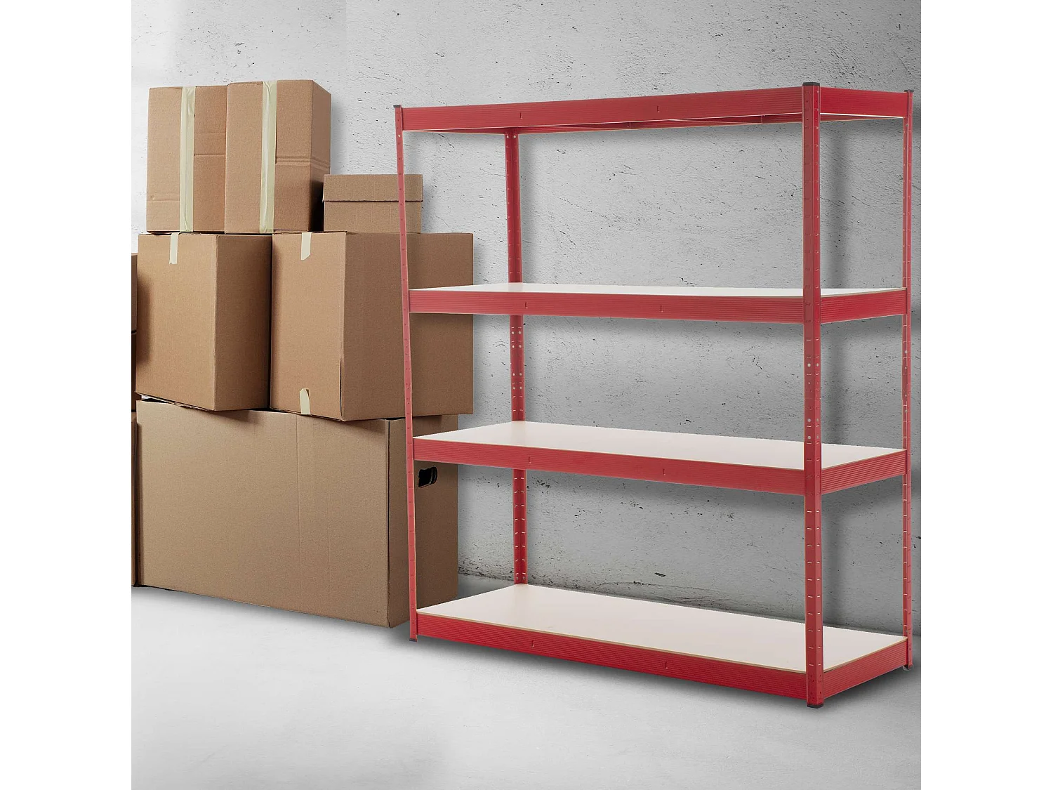 Étagère enfichable - Métal - 160 x 60 x 180cm - Rouge - Schwerlastregal