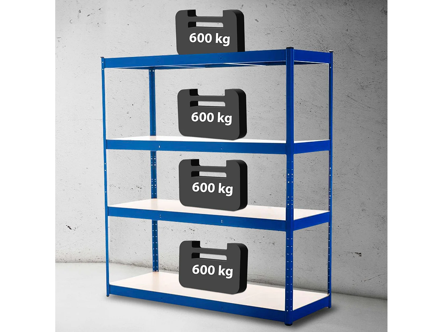 Étagère enfichable - Métal - 160 x 60 x 180cm - Bleu - Schwerlastregal