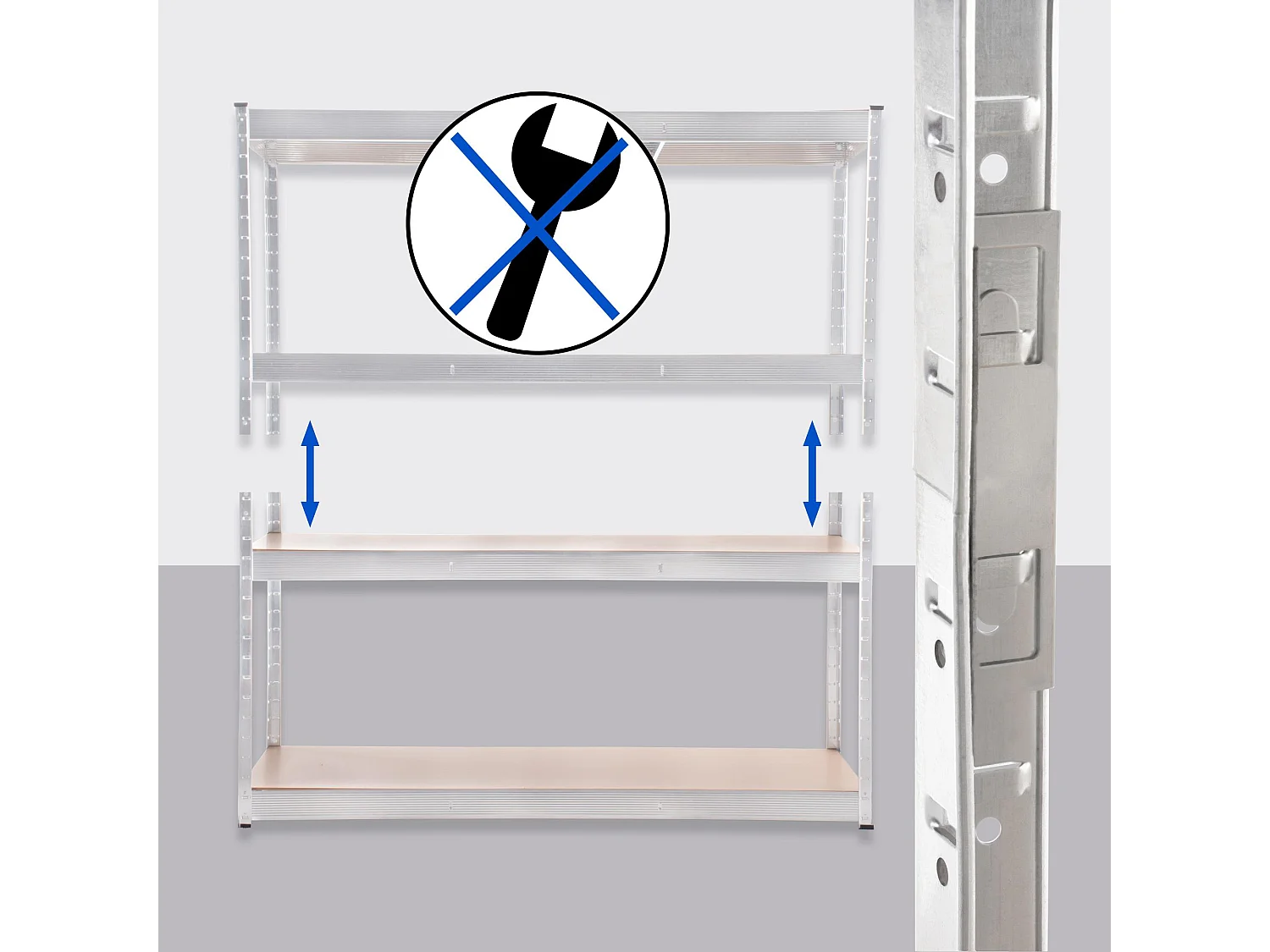 Étagère enfichable - Métal - 160 x 60 x 180cm - Blanc - Schwerlastregal