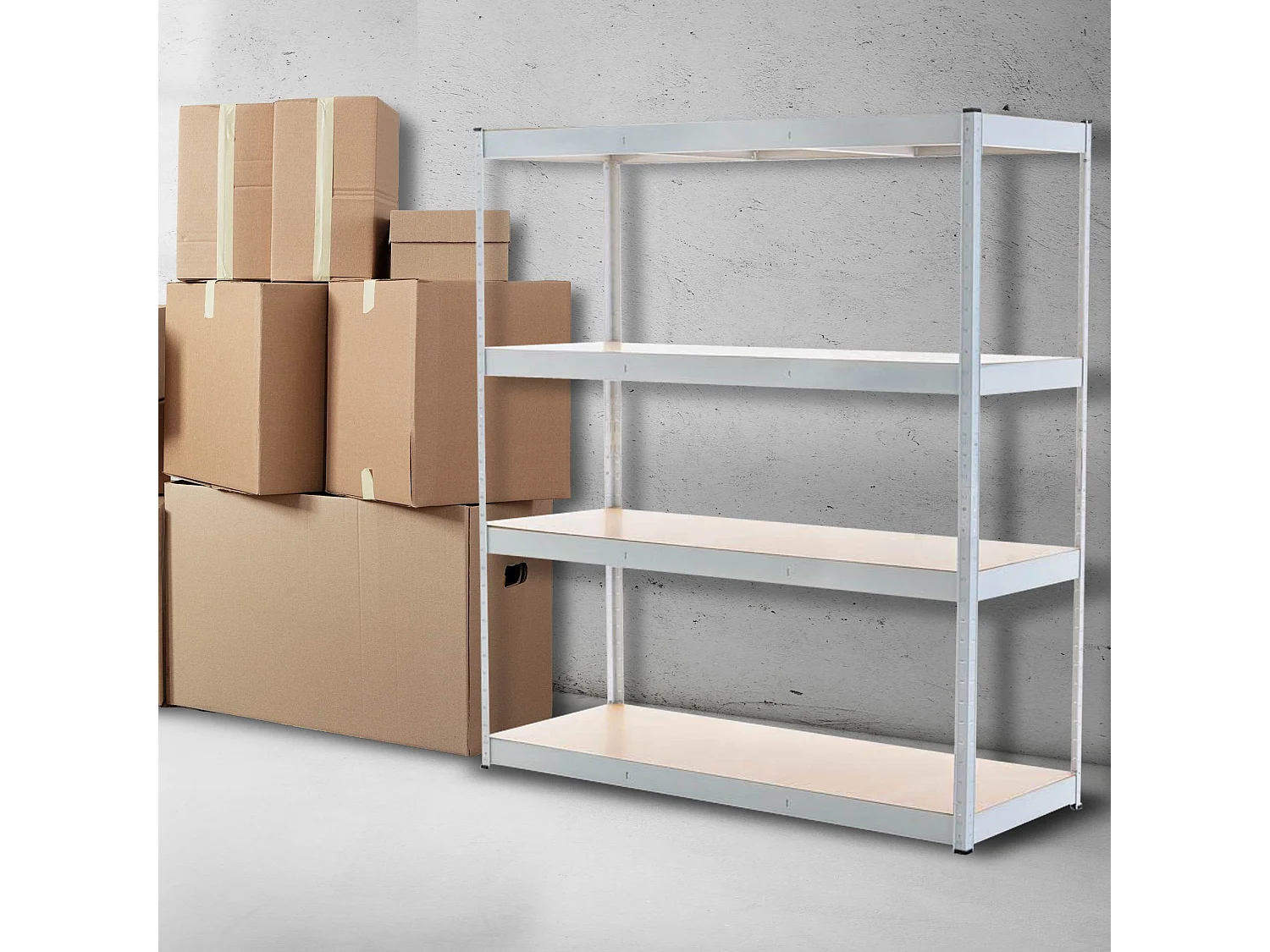 Étagère enfichable - Métal - 160 x 60 x 180cm - Blanc - Schwerlastregal