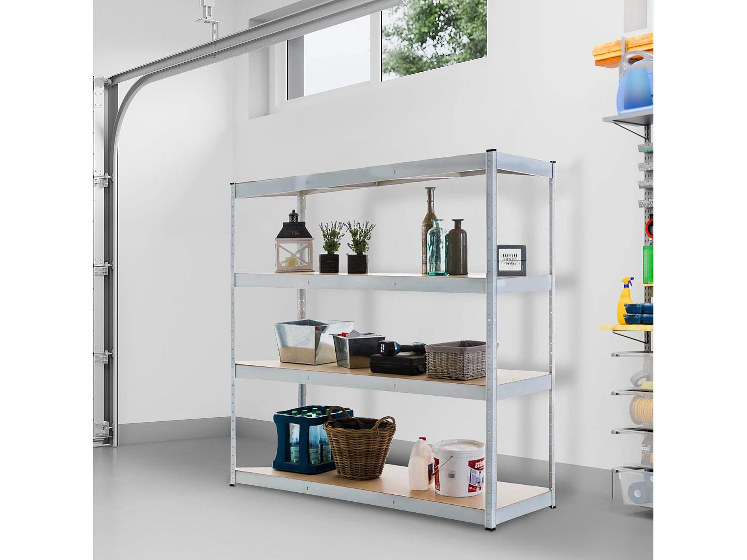 Étagère enfichable - Métal - 160 x 60 x 180cm - Blanc - Schwerlastregal