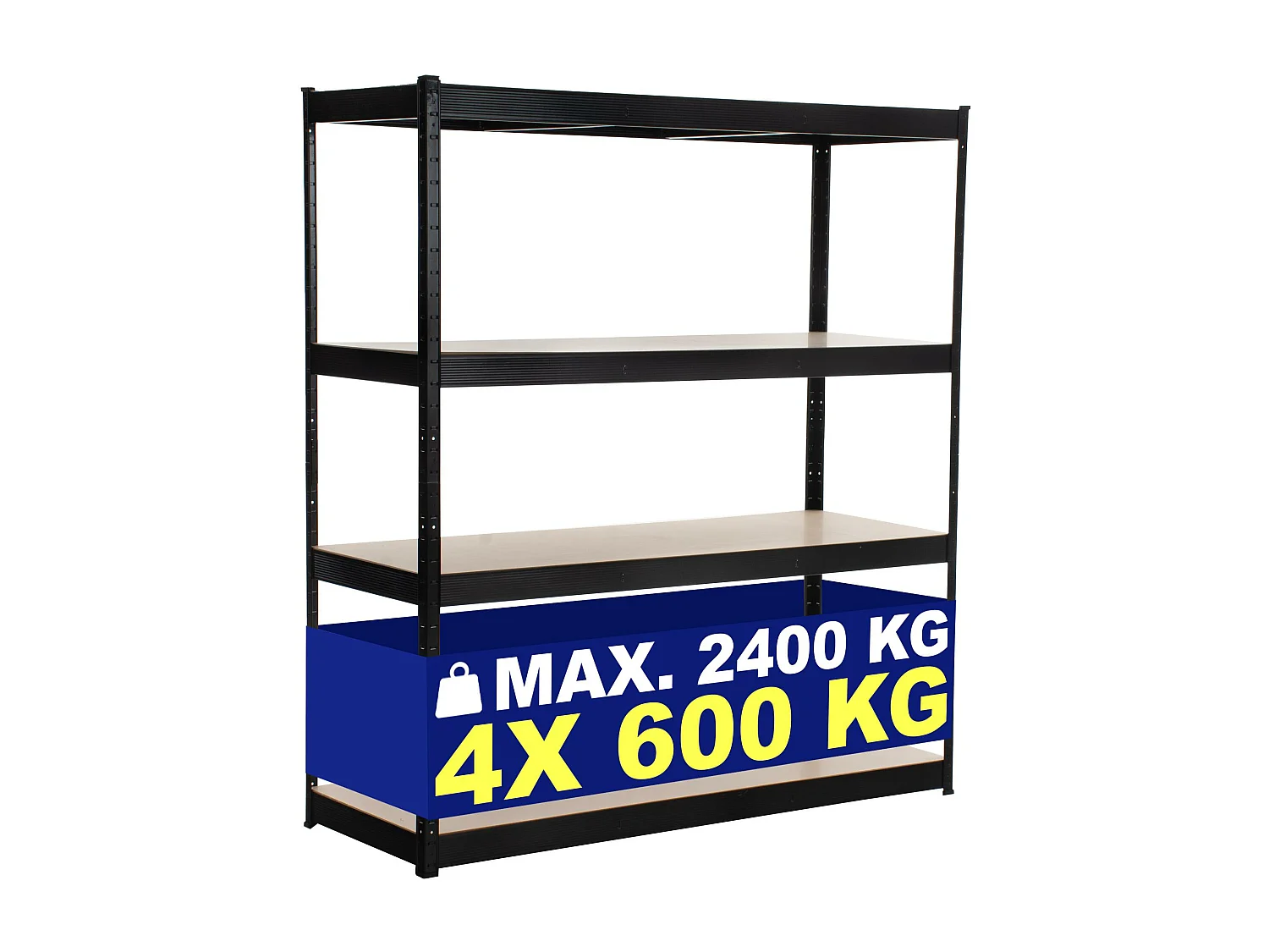 Étagère enfichable - Métal - 160 x 60 x 180cm - Noir - Schwerlastregal