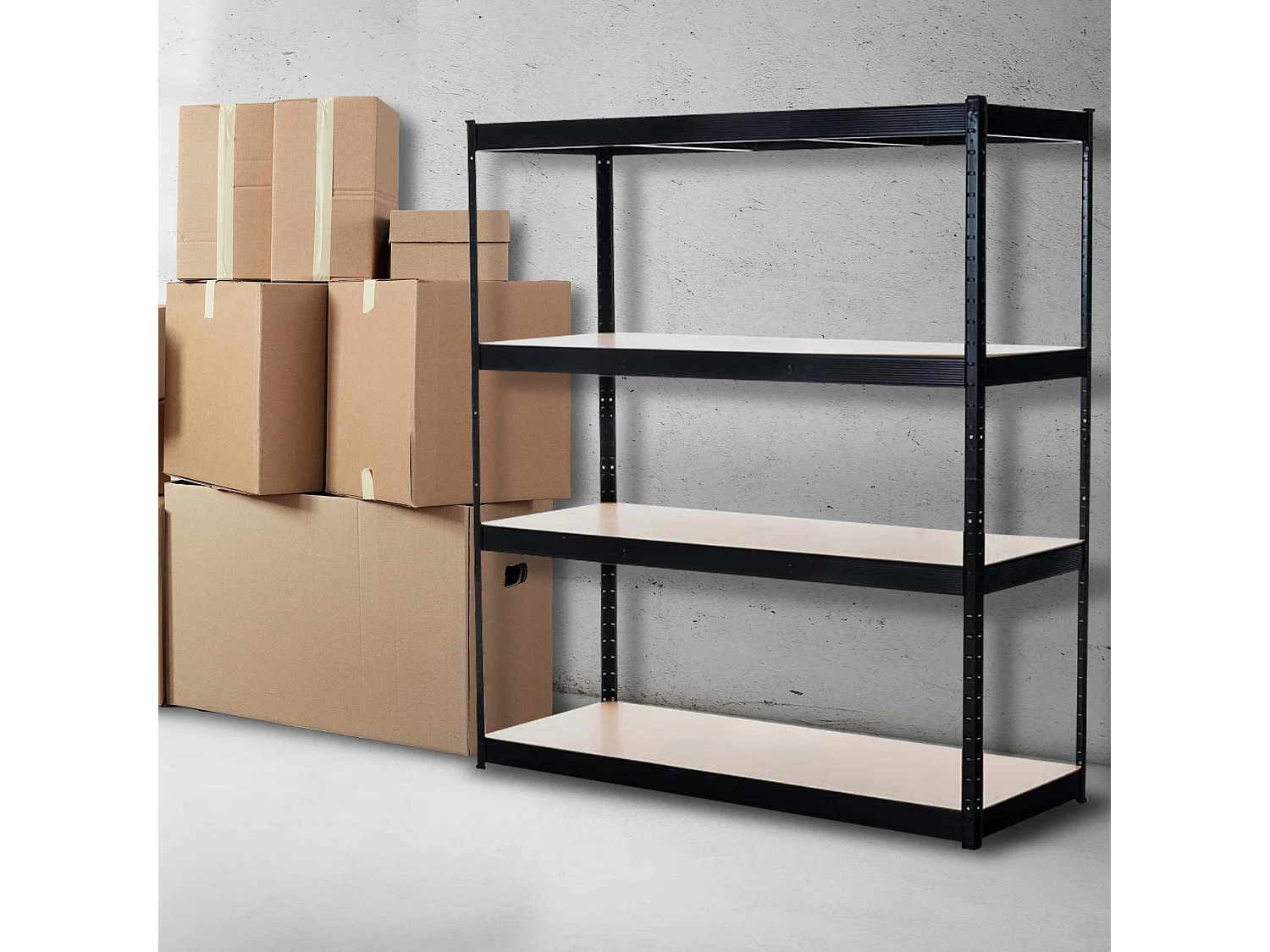 Étagère enfichable - Métal - 160 x 60 x 180cm - Noir - Schwerlastregal