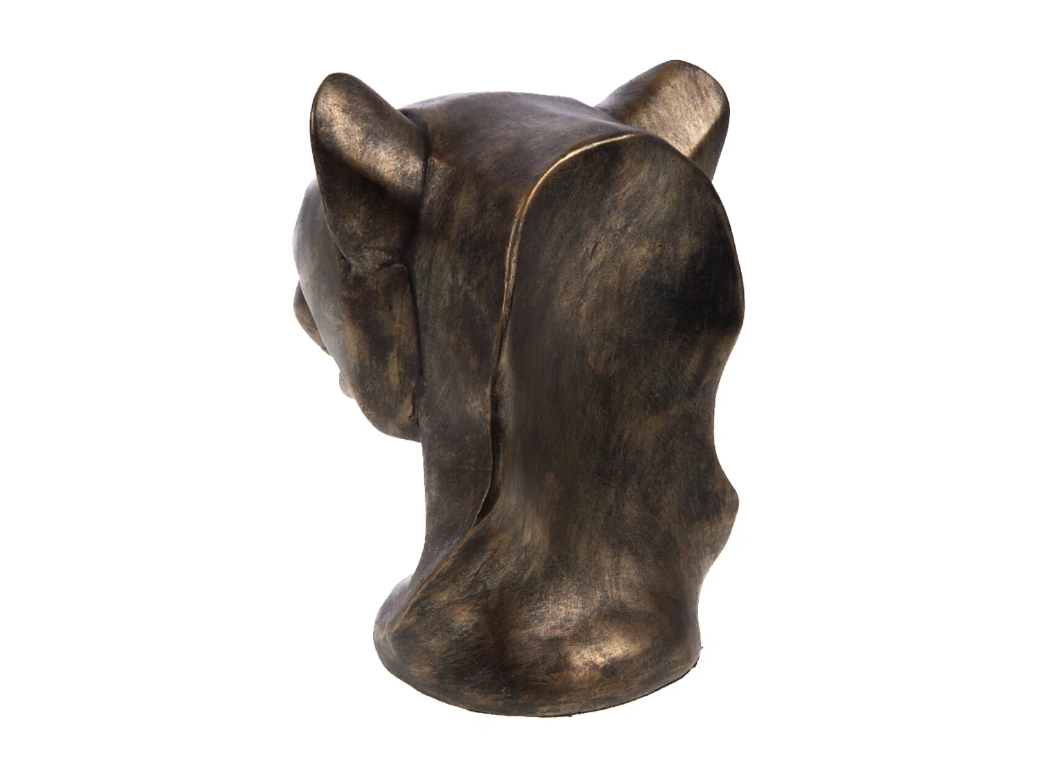 Statuette de décoration tête de panthère en résine or antique