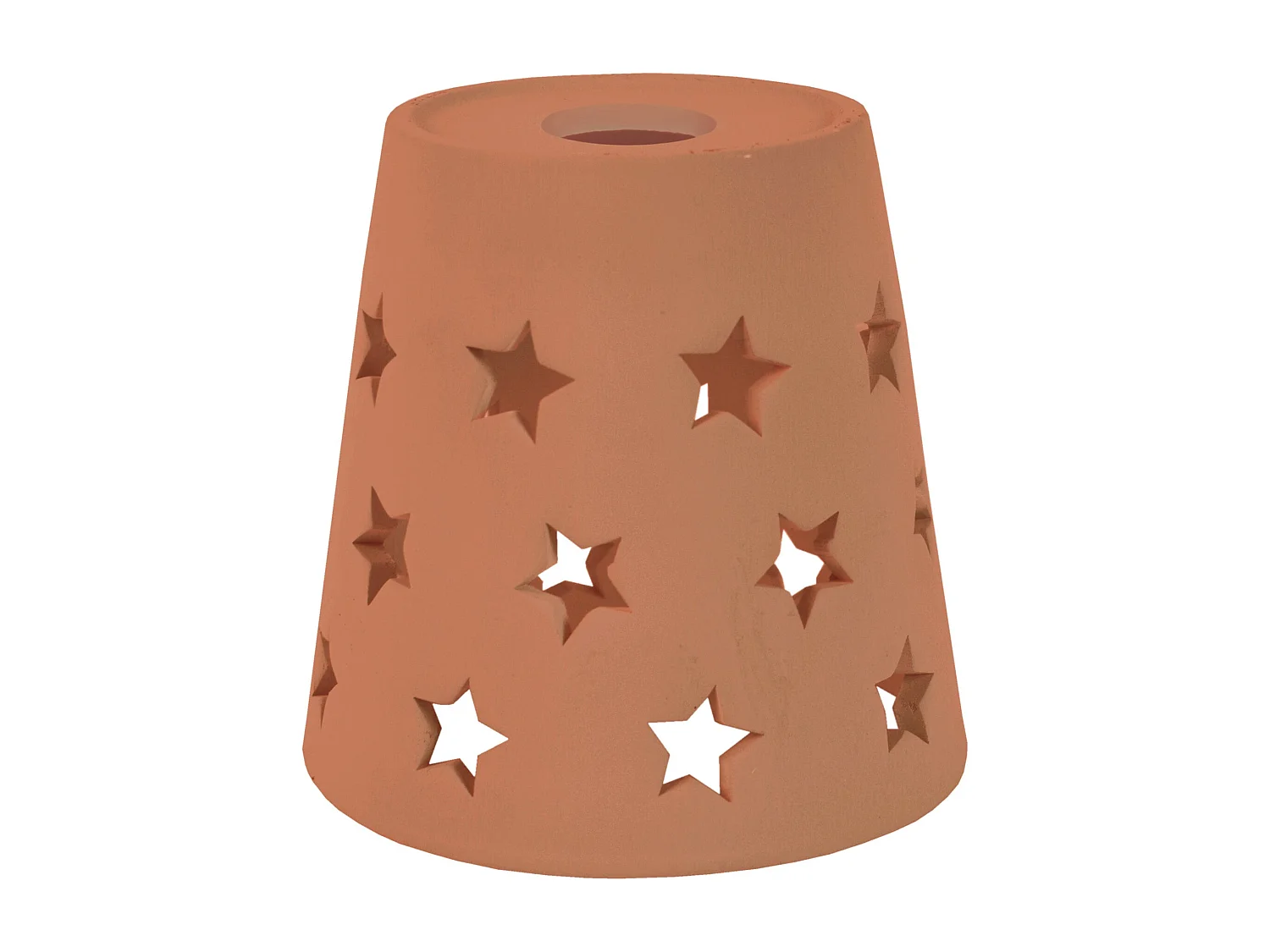 Abajur TOSEL OVAR cerâmica cone castanho D18 x H17  cm