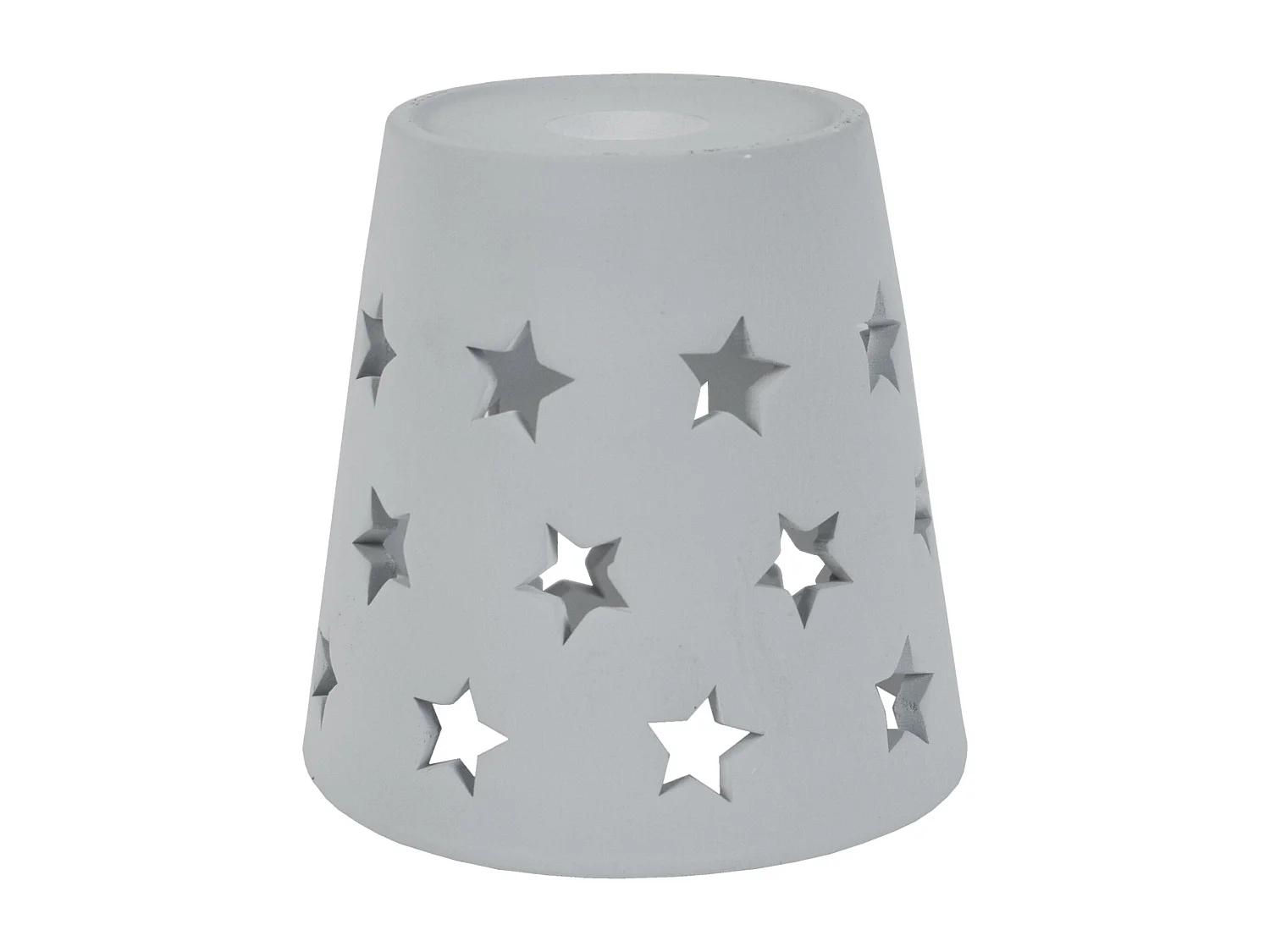 Abajur TOSEL OVAR cerâmica cone cinza D18 x H17  cm