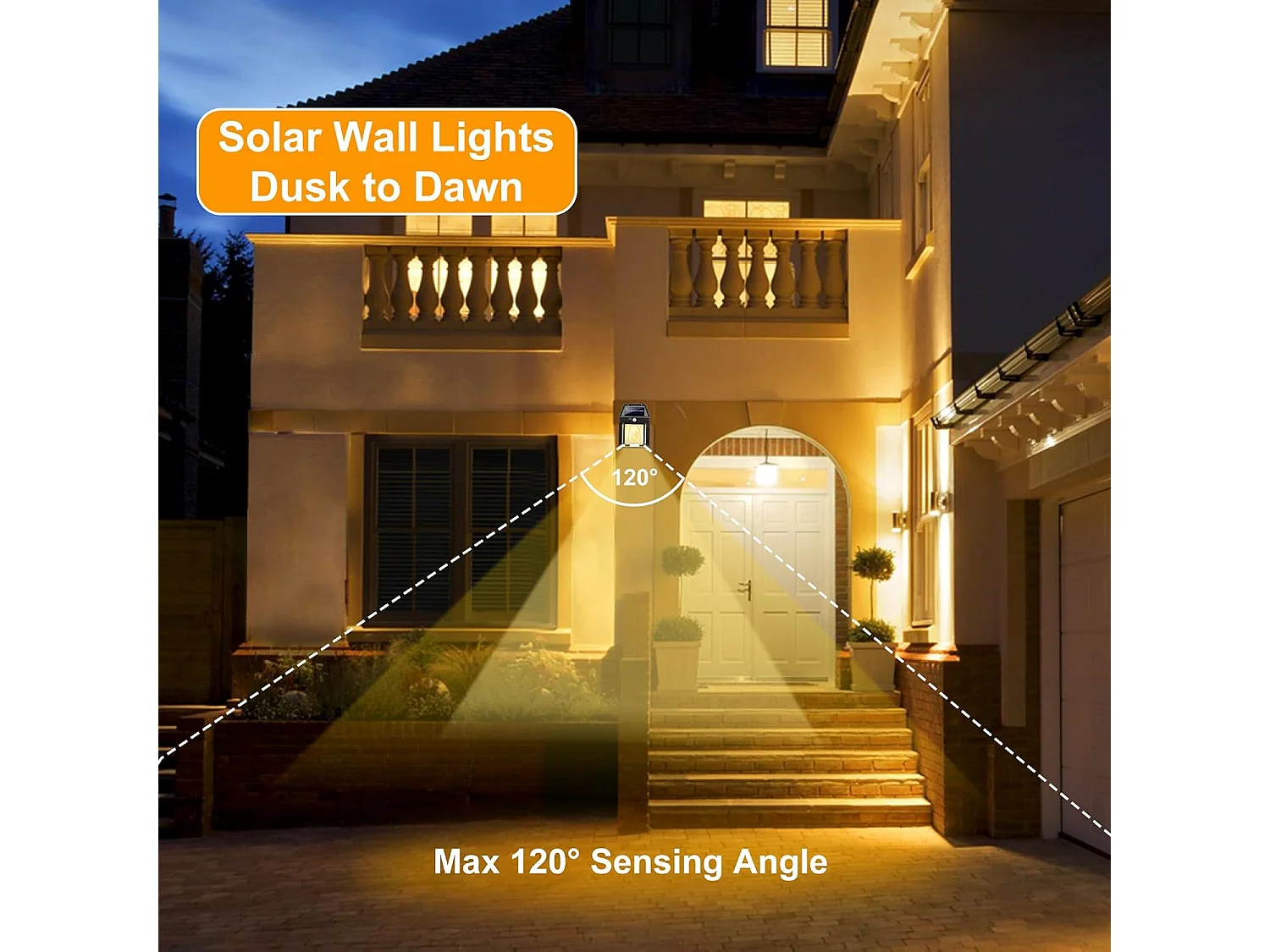 Lot de 4 Appliques Murales Solaires SUNFLARE Noir ABS H17cm