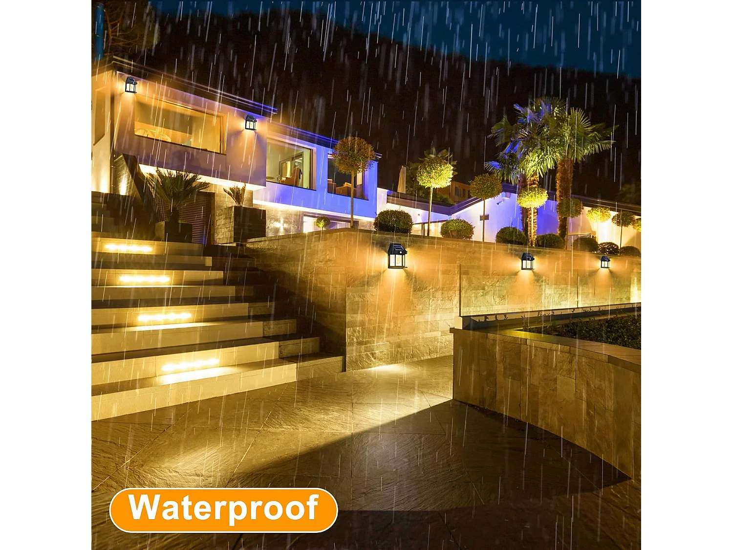 Lot de 4 Appliques Murales Solaires SUNFLARE Noir ABS H17cm