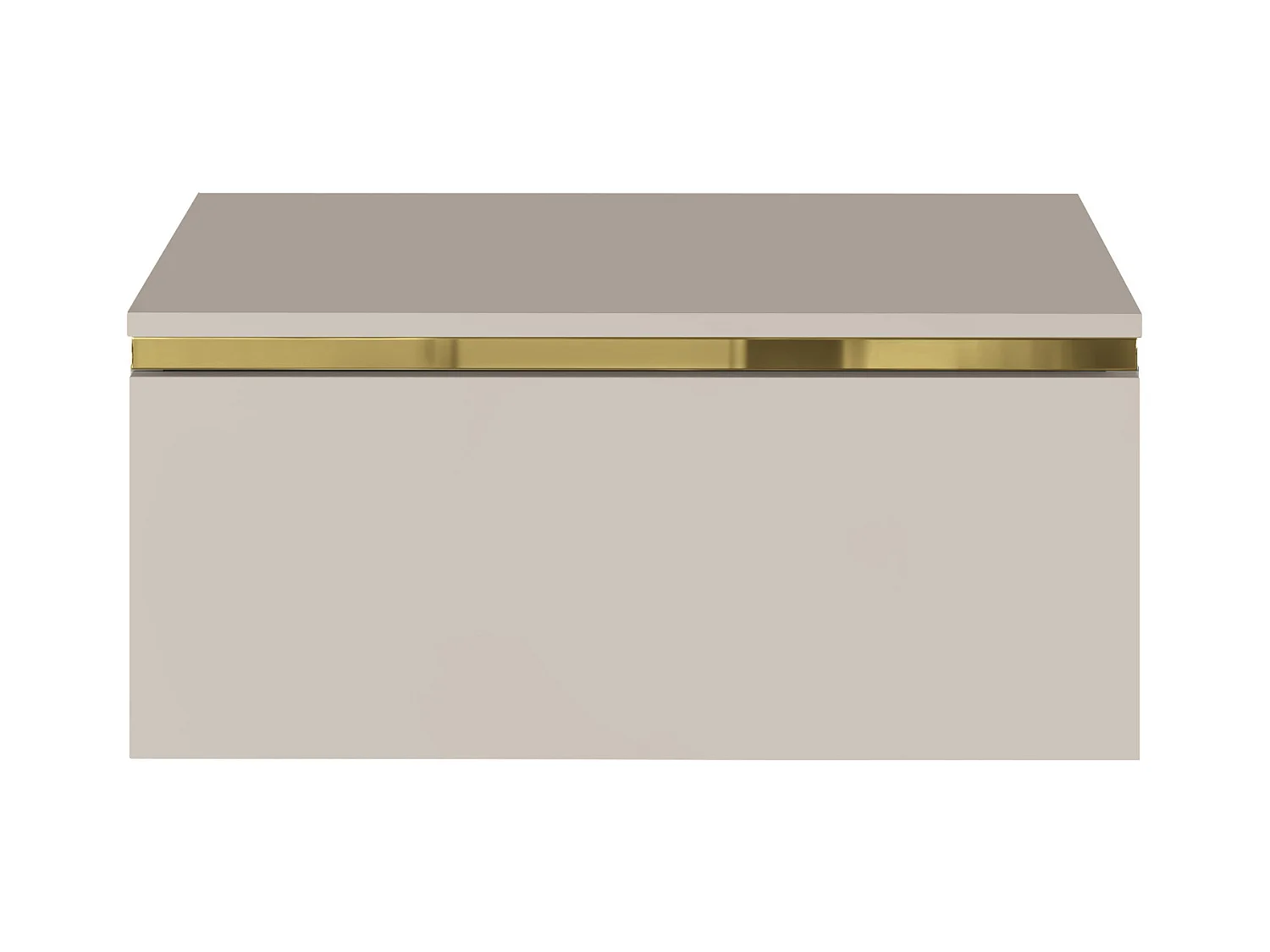 Nachttische 2er-Set hängend mit 1 Schublade - Beige & Goldfarben - VUKIA von Pascal Morabito