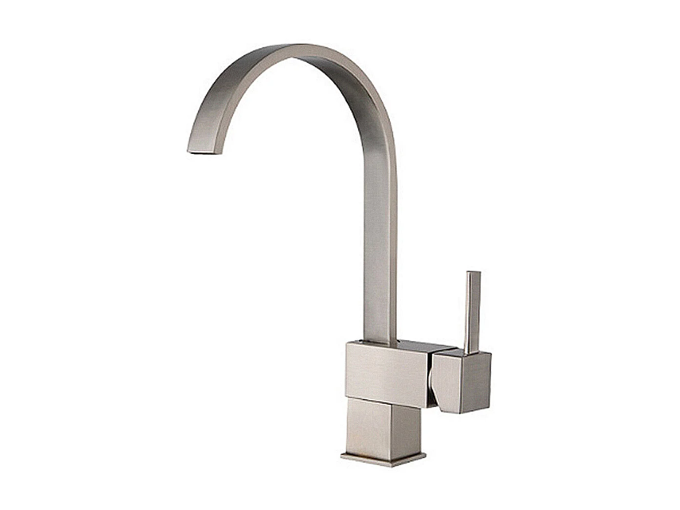 Robinet de cuisne en laiton Mitigeur d’évier cuisine brossé nickel Rotation à 360° facile