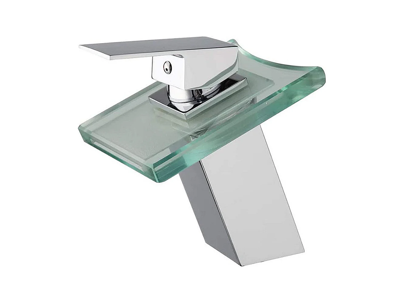 Robinet de salle de bains Mitigeur lavabo LED contemporaine conduit un trou mitigeur robinet cascade d'évier