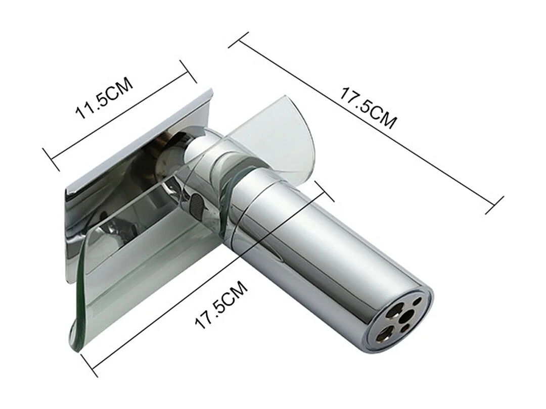 Robinet Mitigeur lavabo cascade salle de bain en verre avec Flexible