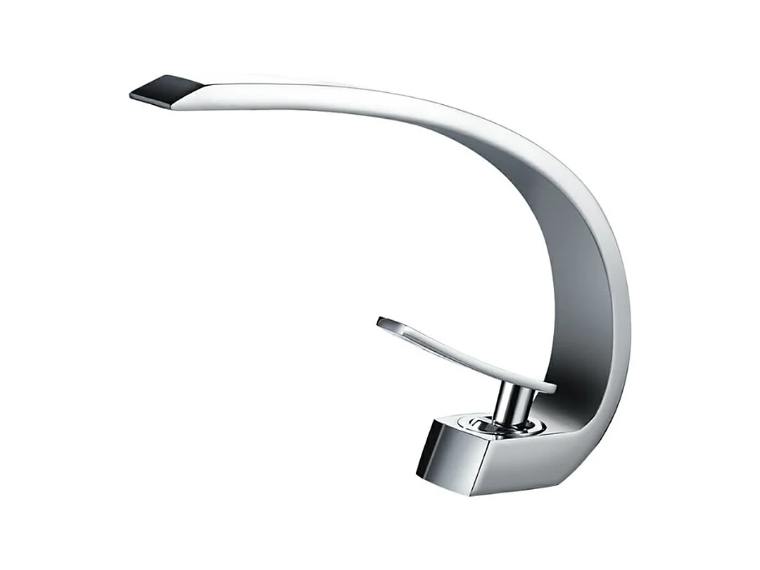 Robinet de salle de bain Mitigeur lavabo salle bain design moderne Laiton Céramique chrome IDK6101-1 avec flexibles
