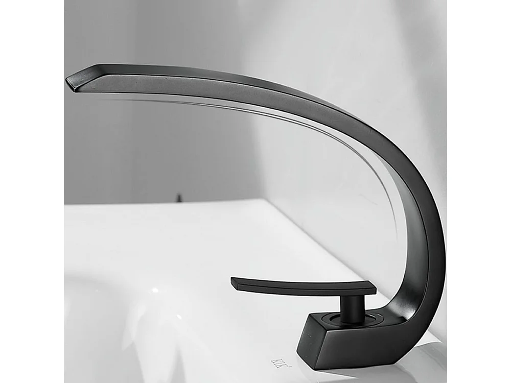 Robinet de salle de bain Mitigeur lavabo Luxe Moderne peintre Noir avec Flexible